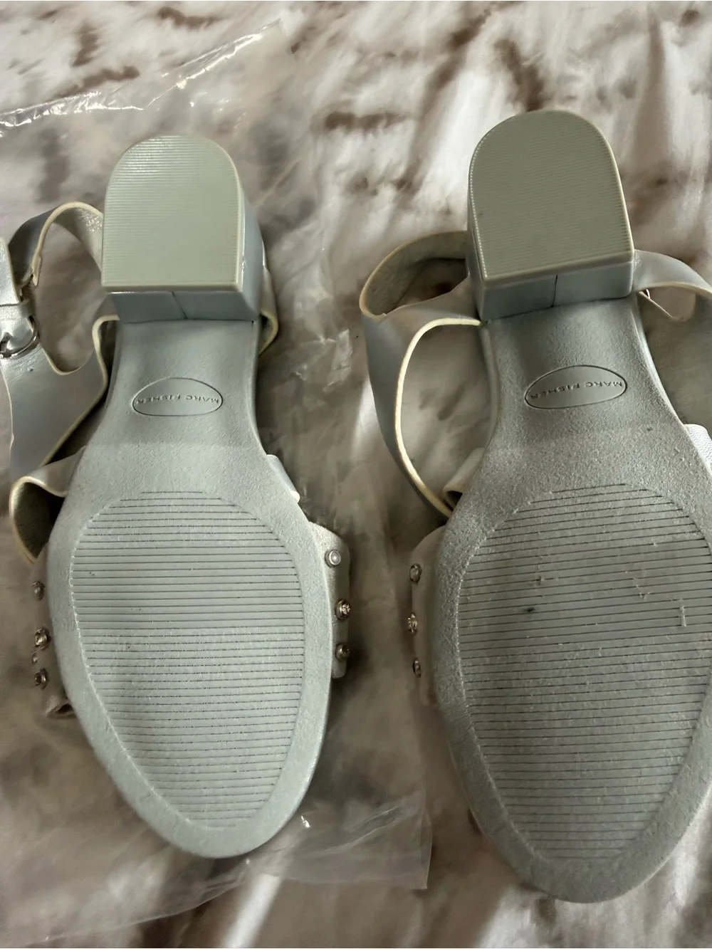 Marc Fisher Silver Studded Kids Dress Sandals